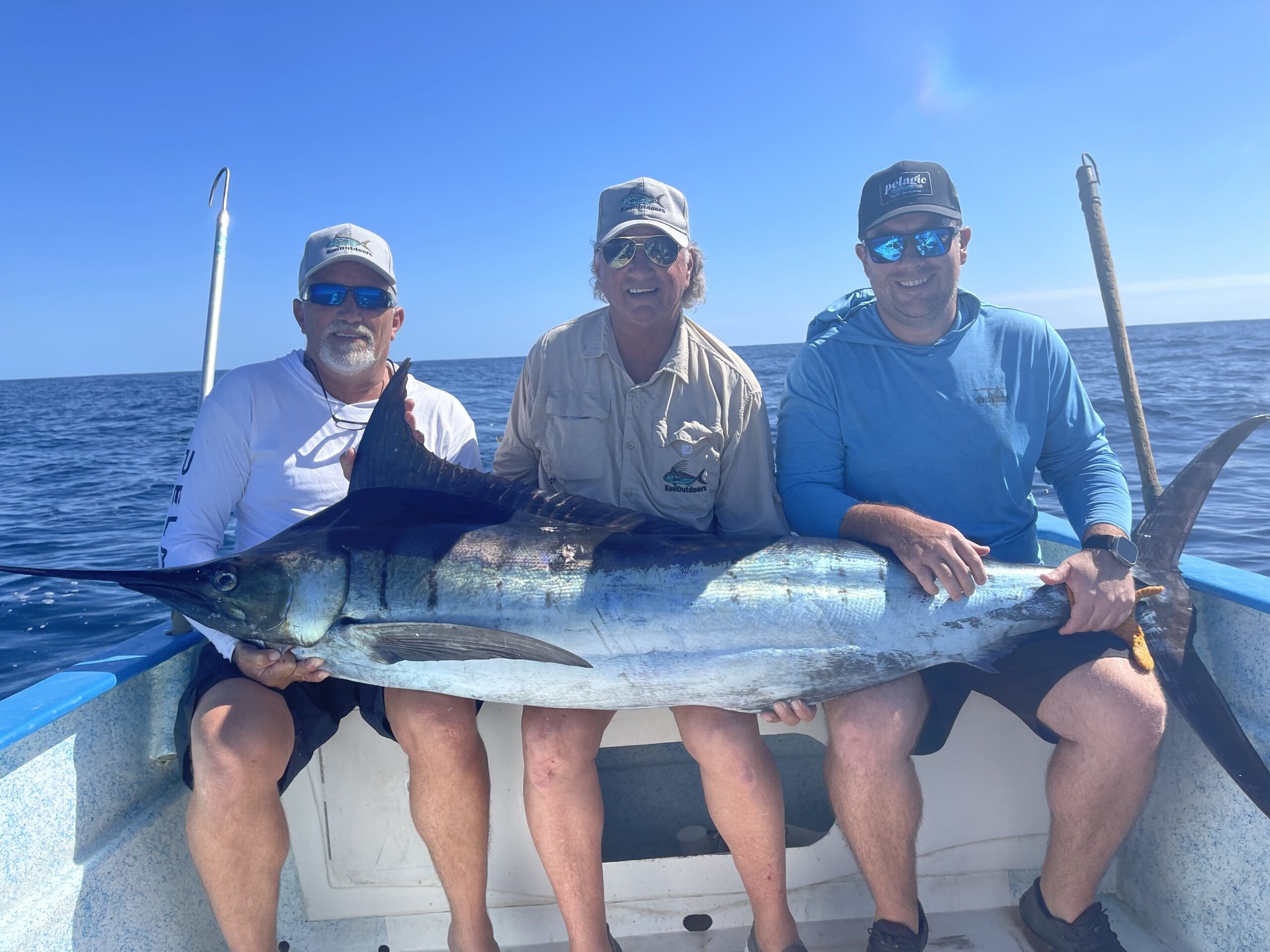 Ken's first blue marlin landed on 50# test on a panga in the Sea of Cortez 11-6-24